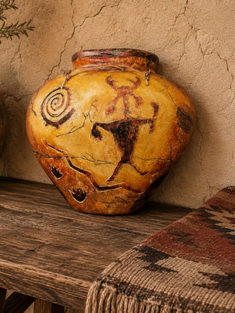 Southwestern Pottery Wall Pocket Planter Vase